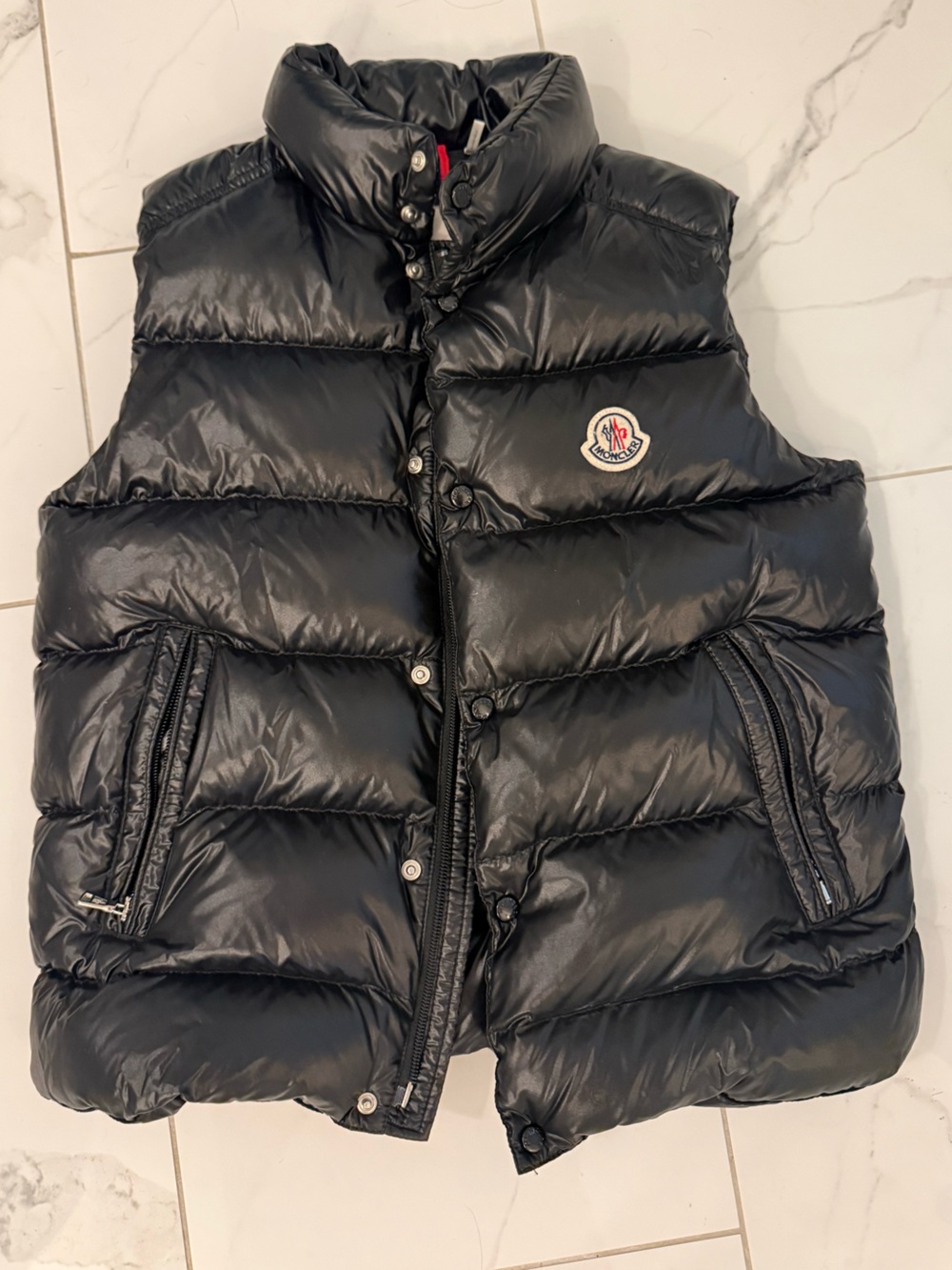 Black Moncler Tib Down Vest. Youth 12